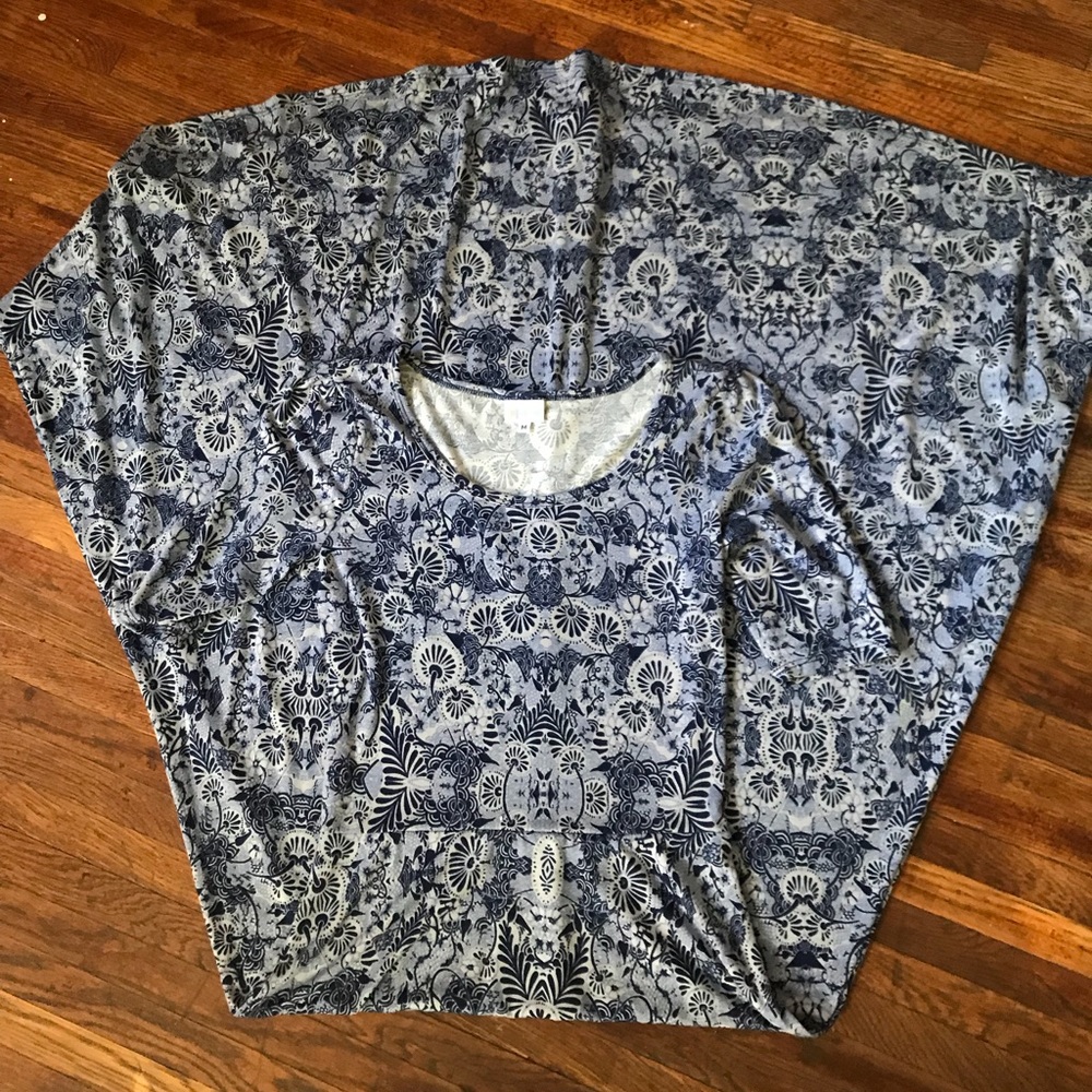 Lularoe Paisley Blue Short Sleeve Tall Dress